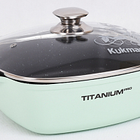 Кастрюля-жаровня 4л 26см квадратная со стекл. крышкой Titanium pro