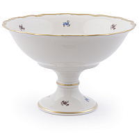 Салатник 26см на ножке Мейсенский цветок Слоновая кость Аристократ 