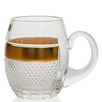 Кружка 600мл 1шт хрусталь с золотом Фелиция Crystal HeArt