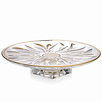 Тортница 35,5см на ножке Flame Матовое золото AS Crystal