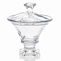 Конфетница 15см с крышкой на ножке Quadro Crystalite Bohemia
