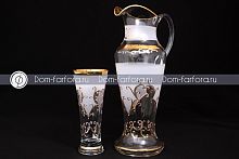 Набор 7пр графин и стаканы Арабский узор с/ф Х-ка золото Balvinglass