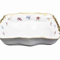 Салатник 19см квадратный Мейсенский цветок Queen's Crown