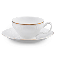 Набор чайных пар 155мл c больш-й руч  Белый узор Bernadotte