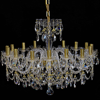 Люстра 16 рожковая золотые плафоны 