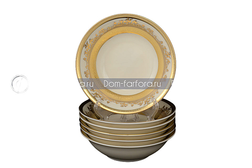 Набор салатников 13см 6шт Constanza Cremе Gold 9320 Falkenporzellan