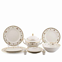 Сервиз столовый 6пер 26пр с супником c салат-ми Constanza Creme Primavera Gold Falkenporzellan
