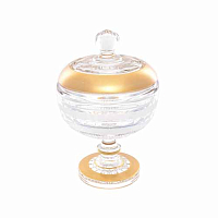 Варенница с крышкой н/н 11,6см 1шт хрусталь с золотом Moser Crystal HeArt