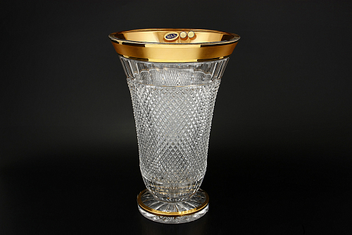 Ваза 35,5см хрусталь с золотом