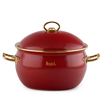 Кастрюля эмалированная 5л красная RasheL
