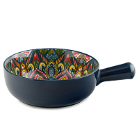 Кокотница с ручкой 21,5см синий Arabesque 