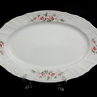 Блюдо овальное 34см Серая роза PL Bernadotte