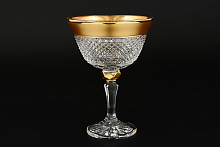 Набор креманок 250мл хрусталь с золотом 