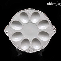 Поднос для яиц 27см Белый узор Bernadotte