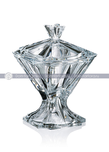Конфетница 26см на ножке с крышкой Metropoliten Crystalite Bohemia