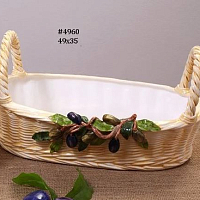 Корзинка декоративная 49*35см овальная с ручками Оливки Orgia