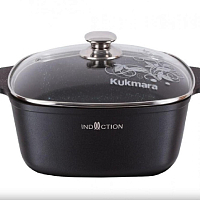 Кастрюля 6,5л 28см квадратная со стекл.крышкой Titanium pro induction