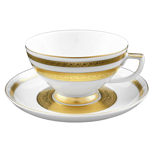 Набор чайных пар 155мл 6шт Constanza Creme Gold 9321