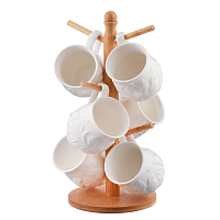 Набор кружек 350мл 6шт на подстав Птички на ветке Elan Gallery