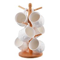 Набор кружек 350мл 6шт на подстав Птички на ветке Elan Gallery