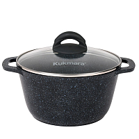 Кастрюля 3,5л с крышкой Granit black Кукмара