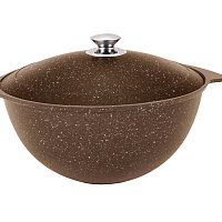 Казан для плова 6л со стекл. кр Кофейный мрамор Кукмара