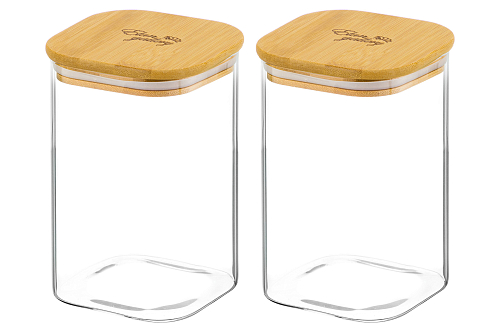 Набор банок для хранения 1,1л 2шт с крышками Crystal glass