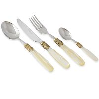 Набор столовых приборов 49пр Ischia Antique Gold Shampagne Steel Domus Design