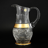 Графин 1.3л 1шт хрусталь с золотом Снежинка Crystal HeArt