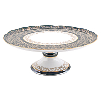 Тортница 30см на ножке Зеленый лист