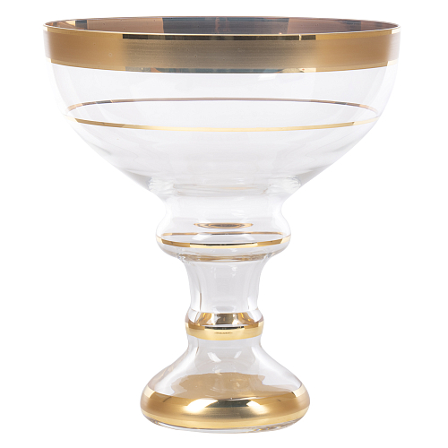 Конфетница 20см Матовая полоса золото Star Crystal