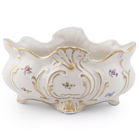 Фруктовница Ладья 22см Мейсенский цветок слоновая кость Аристократ Queen's Crown