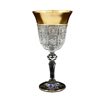 Набор фужеров 220мл 6шт хрусталь с золотом Снежинка Crystal HeArt