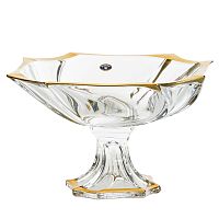 Фруктовница 33см на ножке Neptune Матовое золото Pallme Konig As Crystal