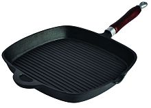 Сковорода-гриль с деревян ручкой 27х27х3см Linea Ferro Regent inox