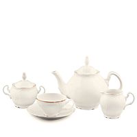 Сервиз чайный 6пер 15пр Белый узор слоновая кость Bernadotte