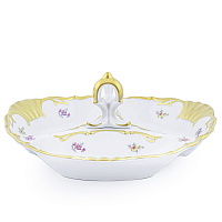 Кабаретница 26см 3 секции Мейсенский цветок Queen's Crown