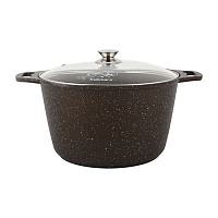 Кастрюля 8л со стекл. кр Кофейный мрамор Кукмара