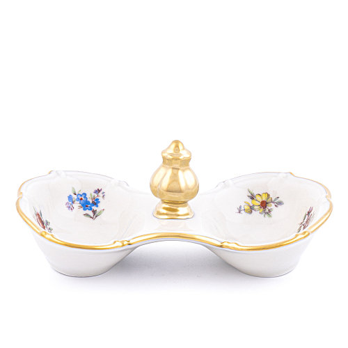 Солонка 1шт Мейсенский цветок слоновая кость Аристократ Queen's Crown