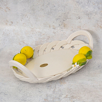 Поднос 36*23см овальный с ручками Лимоны Orgia 