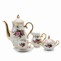 Сервиз кофейный 6пер 15пр мокко Аристократ Роза Queen's Crown