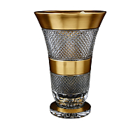 Ваза 30см хрусталь с золотом Фелиция Crystal HeArt