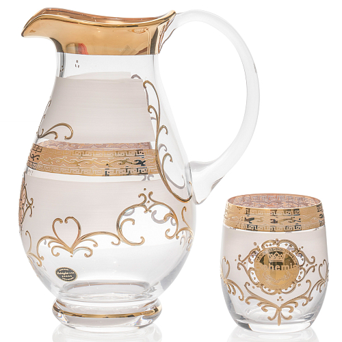 Набор 7пр графин и стаканы Bohemia с/ф золото Набор 7пр графин и стаканы Bohemia с/ф золото