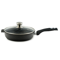 Сковорода 24см с крышкой Granit Perfection black gold