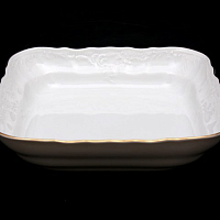 Салатница квадратная 25см Белый узор Bernadotte