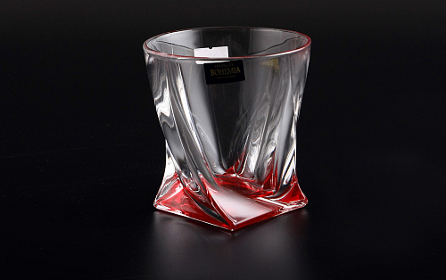 Набор стаканов 340мл 6шт Crystalite Bohemia Quadro красные 