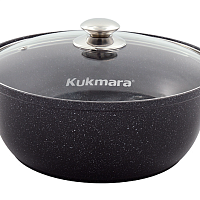Кастрюля-жаровня 5л 28см со стекл. кр Кофейный мрамор Кукмара