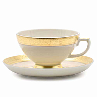 Набор чайных пар 6шт Constanza Creme Gold 9349 Falkenporzellan