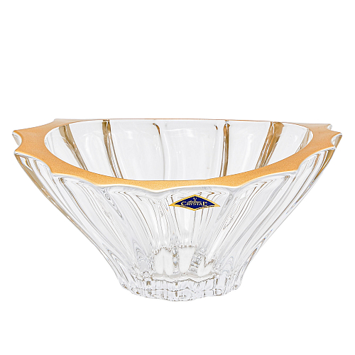 Конфетница 22см Plantica gold rim Aurum Crystal