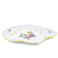 Поднос ракушка Мейсенский букет Queen's Crown